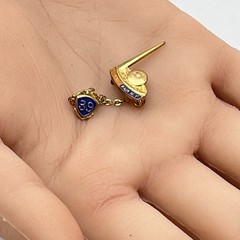 1939 New York World’s Fair Souvenir Pin Trylon Perisphere Gold Tone Blue Enamel
