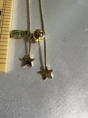 Vintage 1980s Gold Plated Bolo Star Lariat Necklace 18″ Made in Korea NOS