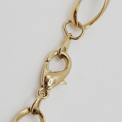 Curved Curb Oval Link Shiny Gold Tone Versatile Single Chain Necklace 24 inch