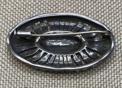 STERLING SILVER 925 MARCASITE BROOCH ANTIQUE ART NOUVEAU BEAUTY ELEGANT DESIGN