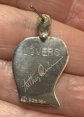 1990s Anthony Quinn LOVERS 925 Sterling Silver & 18K Yellow Gold Dangle Earrings