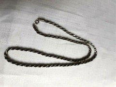Vintage Silver Tone & Black Braided Necklace 24 Inches – As Pictured