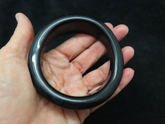 Vintage Black Lucite Irregular Shaped Lucite Chunky Bracelet