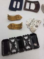 Vintage Art Deco Belt Buckles Dress Clasps Lot Metal Rhinestone Craft Repair