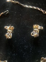 Vintage Barclay Parure Set Gold & Clear Rhinestone Necklace Earrings Bracelet A