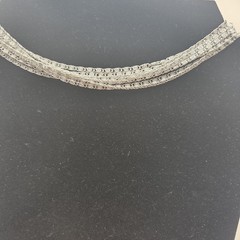 VTG Silver Tone Multi Strand S Link Choker Necklace 15 In