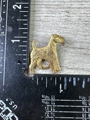 Vintage Unbranded Small Brass Fox Terrier Scarf Clip 1”X 1”