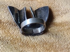 Vintage 1930’s Sterling Silver Cowboy Chaps Scarf Bandana Ring Americana