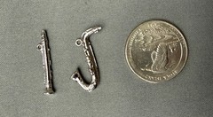 Vintage Woodwind Instrument Charm Collection (Clarinet & Saxophone), circa 1976