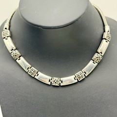 Vintage Brighton “Tribeca” Scrollwork Bar Link Choker Necklace