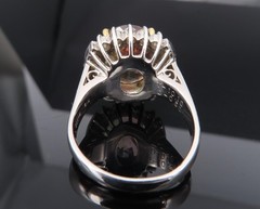 10.18ct Party Color Tourmaline & 0.50ct Diamond Platinum 18K Gold Ring Sz 8.5