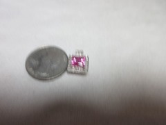 10K GOLD LAB CREATED PINK TOPAZ & NATURAL DIAMOND PENDANT CID CLYDE DUNEIER