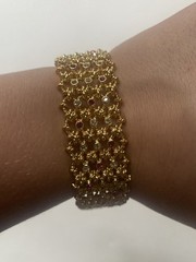 Camrose & Kross JBK Jacqueline Kennedy Pink Stones Crystal Gold Link Bracelet