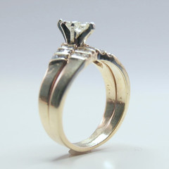 Vintage 14k Yellow Gold 23 Stone Diamond .62ctw Wedding Set Lady’s Ring Size 5
