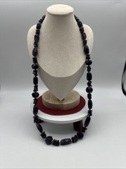Vintage Amethyst Irregular Shaped Beaded Necklace. 30” long. See pics.