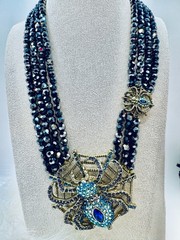 HEIDI DAUS! “Entangled Elegance” A Spider* Spinning It’s Web Necklace/Earring’s