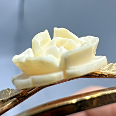 Van Dell 1/20 12k Gold Filled Flower Floral Bangle Bracelet Vtg Gorgeous Read!