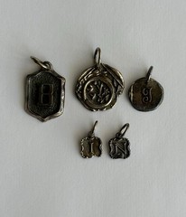 Waxing Poetic Charm Pendant Lot Of 5 Sterling Silver 925 Initial Lot B I J N O