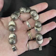 Vtg Rare SilverTone 8″ Baseball Cap Link Bracelet 50s Novelty Sport Memorabilia