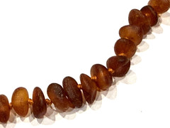 ANTIQUE BALTIC AMBER HAND KNOTTED BEAD 18″ NECKLACE SCREW ESTATE FIND TESTED