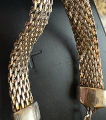 GC 925 Sterling Silver Woven Chain Necklace • 18” 41.4g Gold Tone Patina finish