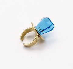 GEM RING POP Anthony Kantor Cocktail Ring In 14Kt Yellow Gold & 28 Ctw Blue