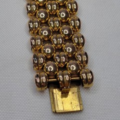 VINTAGE Panther Link 5 Row Switzerland Plaque ORL 20 Microns Geneve G BRACELET