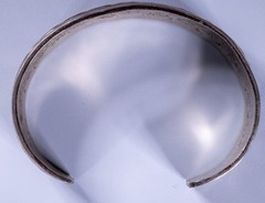 Douglas Etsitty Wide Cuff Bracelet Sterling Silver 6.75in Hand Etched Geometric