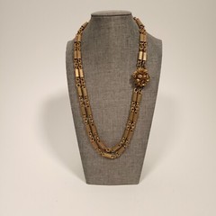 Vintage Signed Jonne Necklace House of Schrager Haskell Style Gold Tone 23″ Long