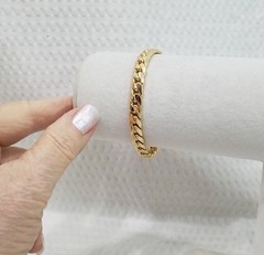 Vintage Unisex Pale Gold Tone Miami Cuban Chain Link 7.25″ Bracelet