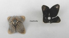 #2176 ANTIQUED GOLD TULIP BEAD CAP/DROP – 2 Pc Lot