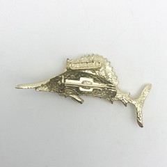 Lot of 3 Gold Tone Fish Lapel/Stick Pin Brooches – Gerry’s Swordfish + Fish