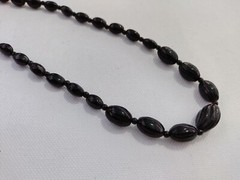 Vintage black glass necklace
