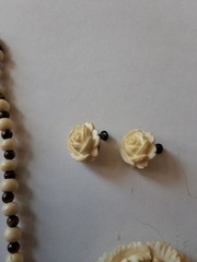 Vintage Carved Necklaces Earrings And Old Brooches.