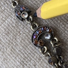 Vclm choker Goth Amber Tag As Is Colorful Purples Missing Few Color Rhinestones