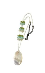 Dragonfly Pendant Abalone MOP Shell Choker Necklace Sea Glass White Green Blue