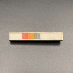 Vintage Modernist Minimalist Multiple Inlay Silver Bar Pin Brooch