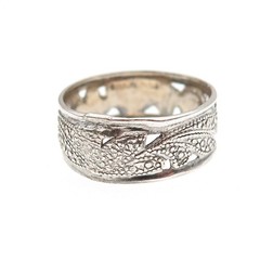ESPO Joseph Esposito Sterling Silver Antique Art Deco Floral Band Ring Size 9.75