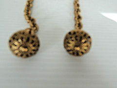 Vintage Lariat Necklace Chain Link FILIGREE Brass Bells Dangle 38” OR BELT