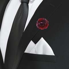 1 Pcs Flower Boutonnieres Pin Lapel Pin for Men Camellia Flower Purple/Wine Red