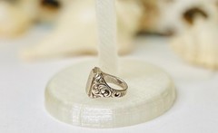 Antique 800 Silver Ornate Signet Ring Art Nouveau 10.9 GR Size 4 1/2