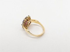 $3400 3.75ct Natural FANCY CUT Pink Tourmaline Diamond 14k Yellow Gold Ring 5g