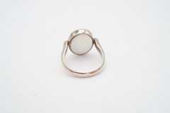 Vintage Sterling Silver 925 Mother Of Pearl Black Onyx Spinner Ring Size 7
