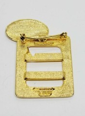 JJ Jonette Vintage I Love Grandma Photo Frame Brooch Pin Gold Tone