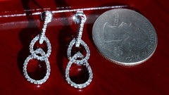 14k white gold earrings 0.45ct natural diamond 1.12″ teardrop dangle 3.54g N3777