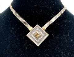 Vintage 925 Silver And Gold Necklace Delicate And Special.