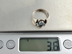 Vintage Sterling Silver Oval Cut Blue Topaz Ring 925 Size 5.5 Weighs 3.6g