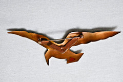 Vintage Seagull Enamel Beach Bird Sea Gull Animal Brooch Pin