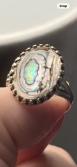 Vintage Sterling Silver Abalone Shell Ring Size 7 Oval Southwestern Estate