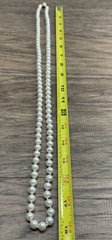 Vintage Carol Lee Single Strand Knotted Faux Pearl Necklace Jewelry KG JD
